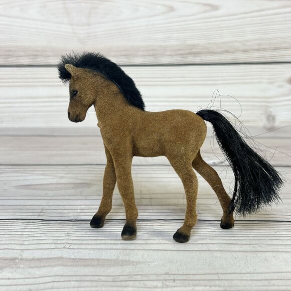 VTG Blue Grass Farms SET 4 HORSES Soft Mane Long Tail Toy Concepts Real Feel BGF - Picture 8 of 16